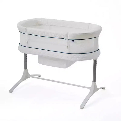Sealy Cozy Cool 2-in-1 Bassinet & Bedside Sleeper: Adjustable Height, Storage Bin/Shelf, Steel Frame