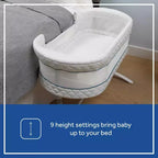 2-in-1 Bassinet & Bedside Sleeper: Adjustable Height, Storage Bin/Shelf, Steel Frame