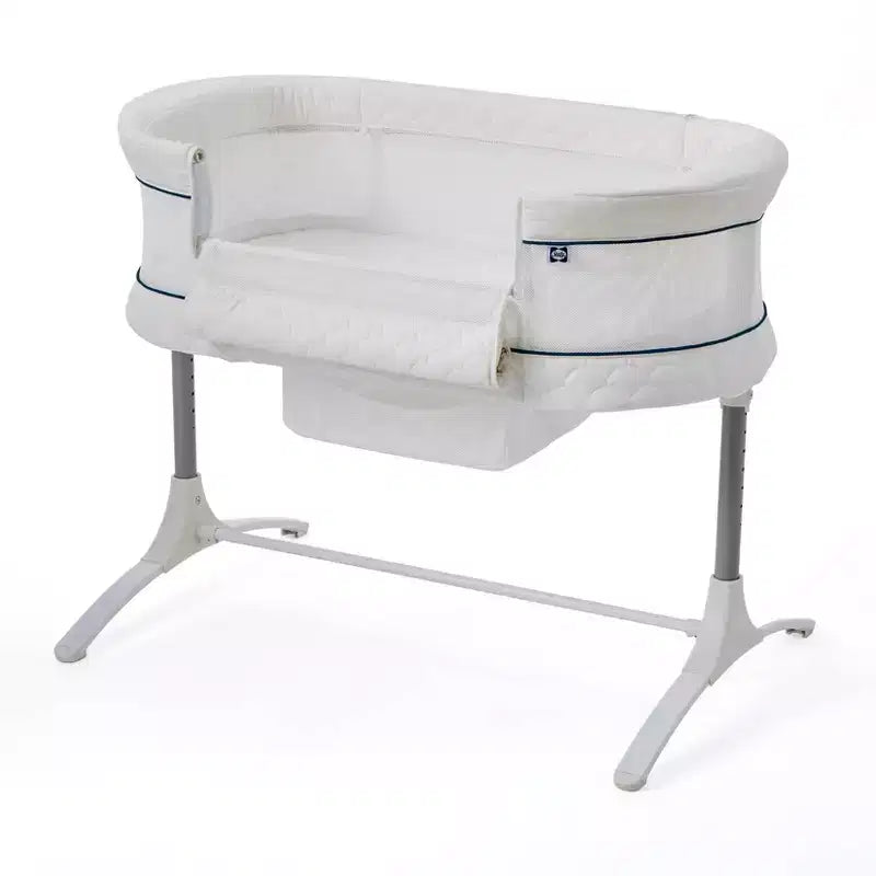 2-in-1 Bassinet & Bedside Sleeper: Adjustable Height, Storage Bin/Shelf, Steel Frame