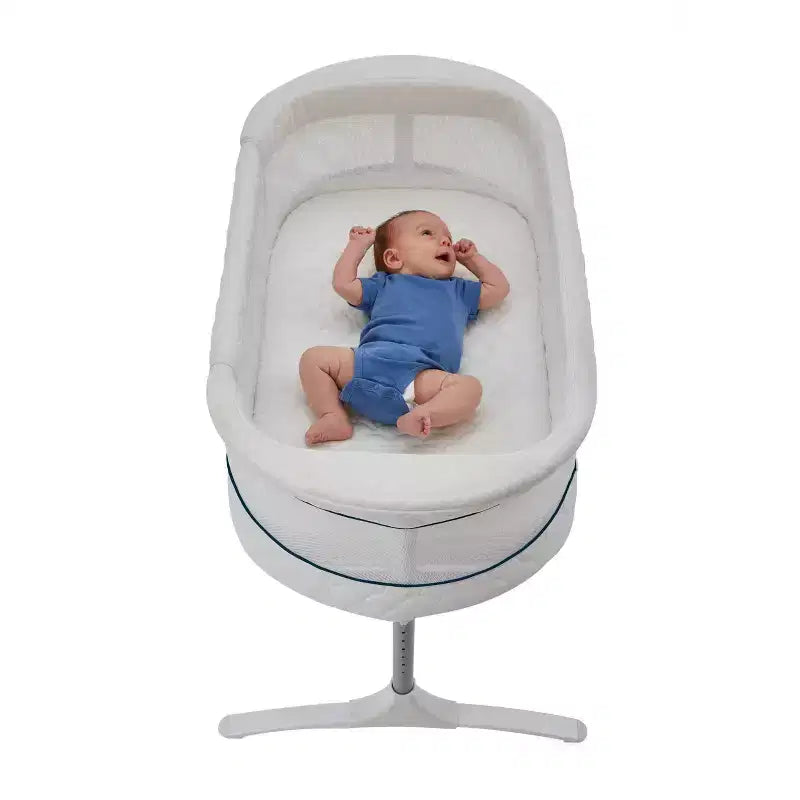 2-in-1 Bassinet & Bedside Sleeper: Adjustable Height, Storage Bin/Shelf, Steel Frame