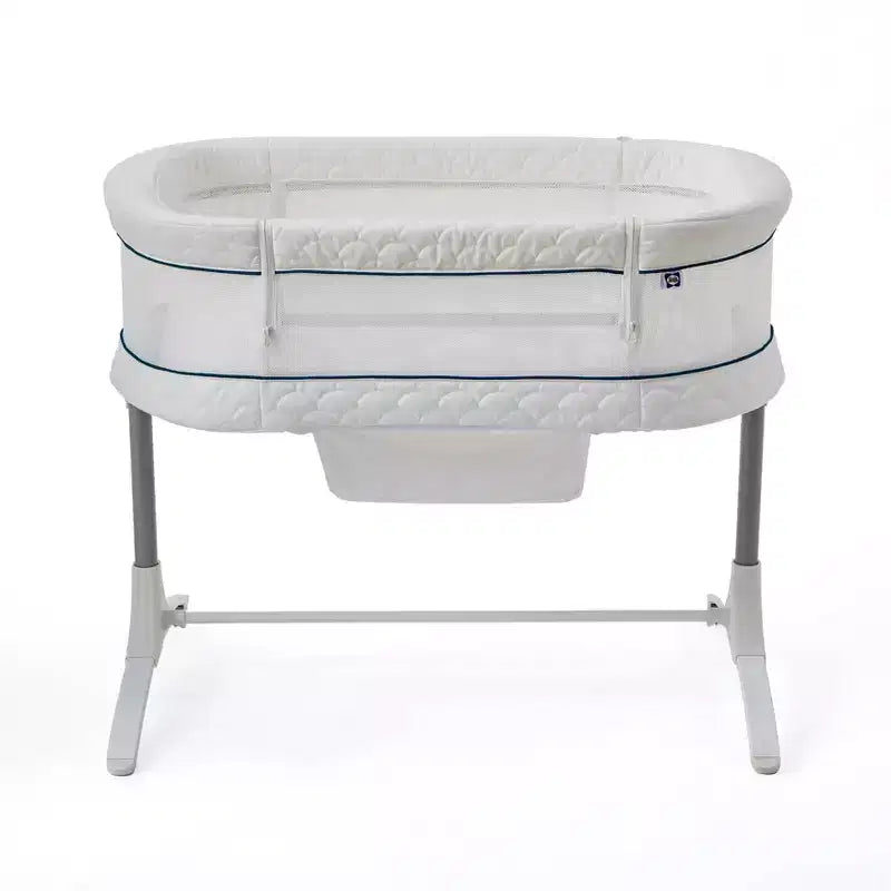 2-in-1 Bassinet & Bedside Sleeper: Adjustable Height, Storage Bin/Shelf, Steel Frame