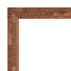 38.5" x 26.5" Non-Beveled Wood Bathroom Wall Mirror Light Pecan Brown - Wall Mounted, Includes Hardware