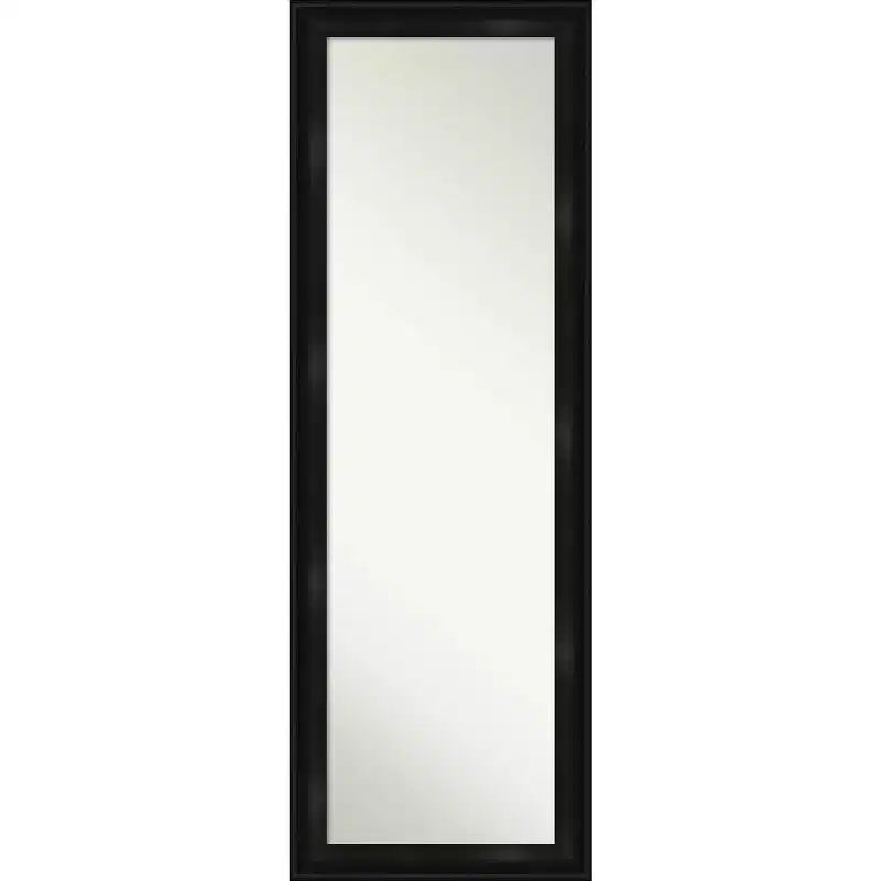 18" x 52" Non-Beveled Grand Black Narrow Full Length on The Door Mirror - Amanti Art: Includes Mounting Hardware, Polystyrene Frame