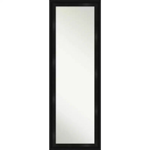 18" x 52" Non-Beveled Grand Black Narrow Full Length on The Door Mirror - Amanti Art: Includes Mounting Hardware, Polystyrene Frame