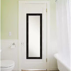 18" x 52" Non-Beveled Full Length Door & Wall Mirror with Black Narrow Frame