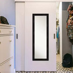 18" x 52" Non-Beveled Full Length Door & Wall Mirror with Black Narrow Frame
