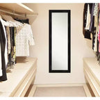 18" x 52" Non-Beveled Full Length Door & Wall Mirror with Black Narrow Frame