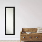 18" x 52" Non-Beveled Full Length Door & Wall Mirror with Black Narrow Frame