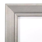 22" x 28" Non-Beveled Silver Narrow Wood Wall Mirror - Modern Rectangular Design, Includes Mount Hardware