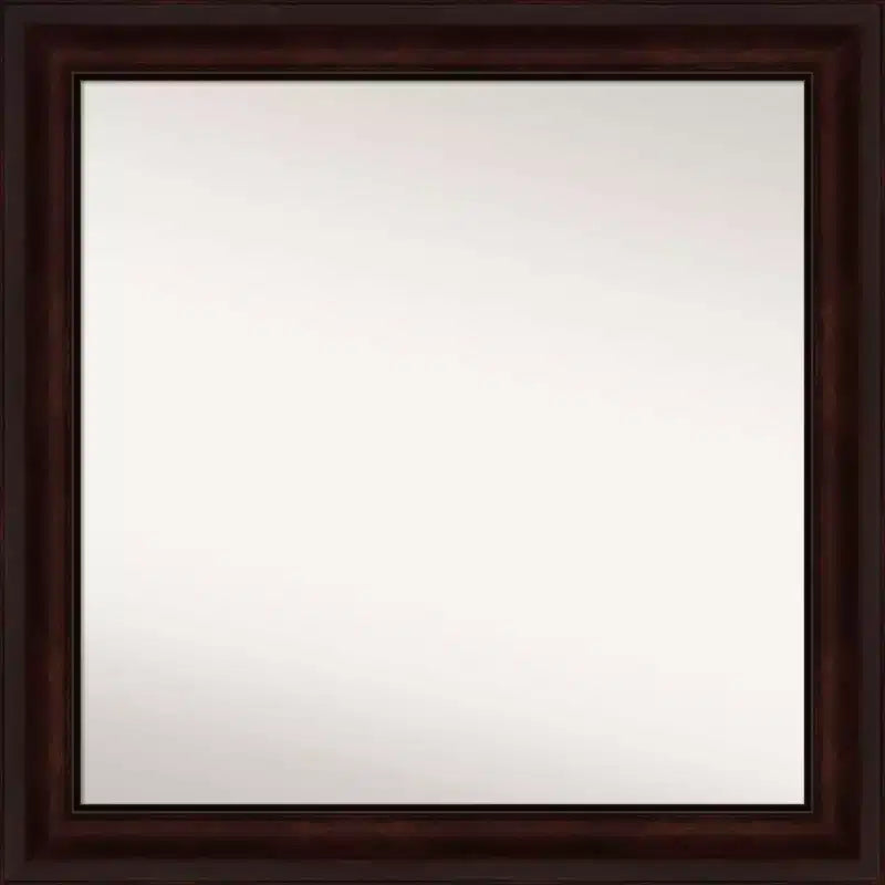 31" x 31" Non-Beveled Coffee Bean Brown Wall Mirror - Amanti Art