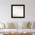 31" x 31" Non-Beveled Coffee Bean Brown Wall Mirror