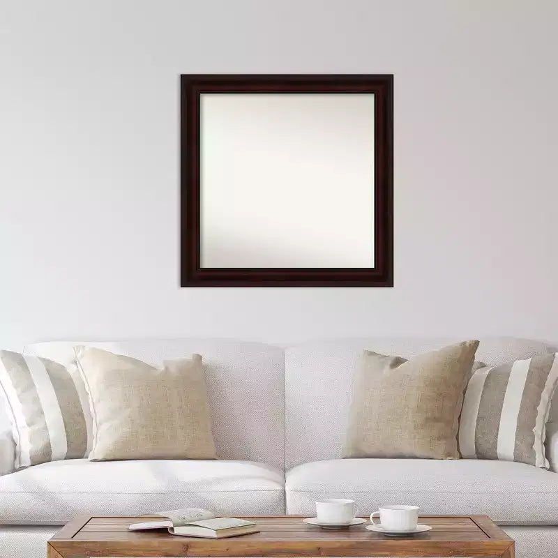 31" x 31" Non-Beveled Coffee Bean Brown Wall Mirror