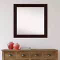 31" x 31" Non-Beveled Coffee Bean Brown Wall Mirror