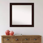 31" x 31" Non-Beveled Coffee Bean Brown Wall Mirror