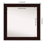 31" x 31" Non-Beveled Coffee Bean Brown Wall Mirror