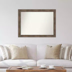 43" x 32" Non-Beveled Wood Wall Mirror - Modern Rectangular Design, Includes Mounting Hardware