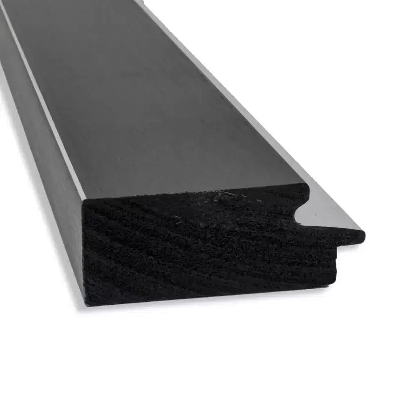 34" x 28" Non-Beveled Eva Black Silver Wall Mirror - Amanti Art: Modern Rectangle, Polystyrene Frame