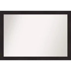 40"x28" Non-Beveled Furniture Narrow Bathroom Wall Mirror Espresso - Amanti Art: Includes Mounting Hardware