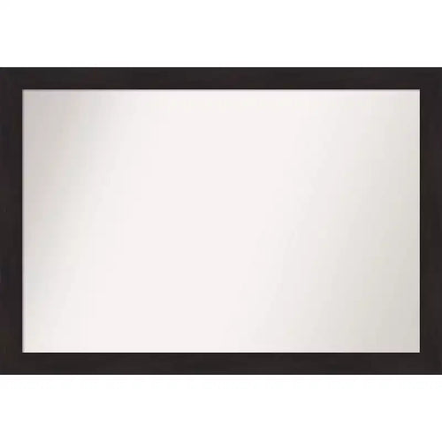 40"x28" Non-Beveled Furniture Narrow Bathroom Wall Mirror Espresso - Amanti Art: Includes Mounting Hardware