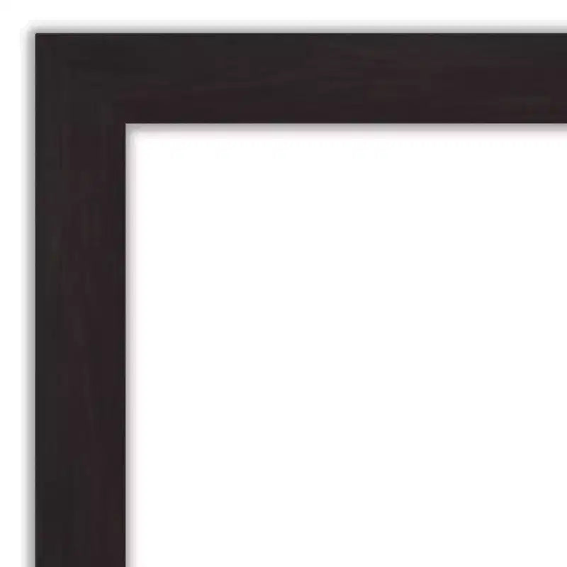 40"x28" Non-Beveled Narrow Bathroom Wall Mirror Espresso