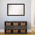 40"x28" Non-Beveled Narrow Bathroom Wall Mirror Espresso