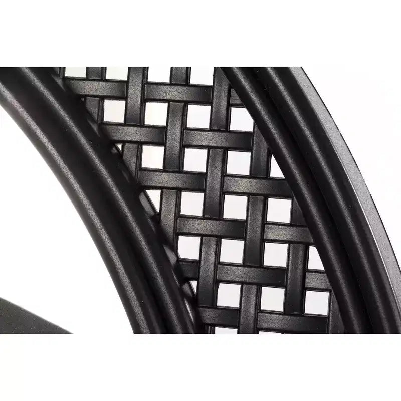 24"x36" Rattan Arch Mirror Matte Black - Modern Style, No Assembly, Wall Mounted