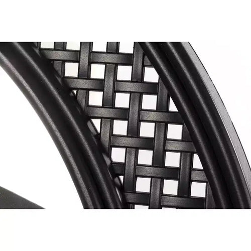 24"x36" Rattan Arch Mirror Matte Black - Modern Style, No Assembly, Wall Mounted