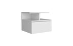Wall-Mounted Floating Nightstand with 2-Tier Shelf and Drawer