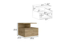 Wall-Mounted Floating Nightstand with 2-Tier Shelf and Drawer