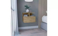Wall-Mounted Floating Nightstand with 2-Tier Shelf and Drawer