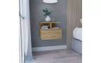 Wall-Mounted Floating Nightstand with 2-Tier Shelf and Drawer