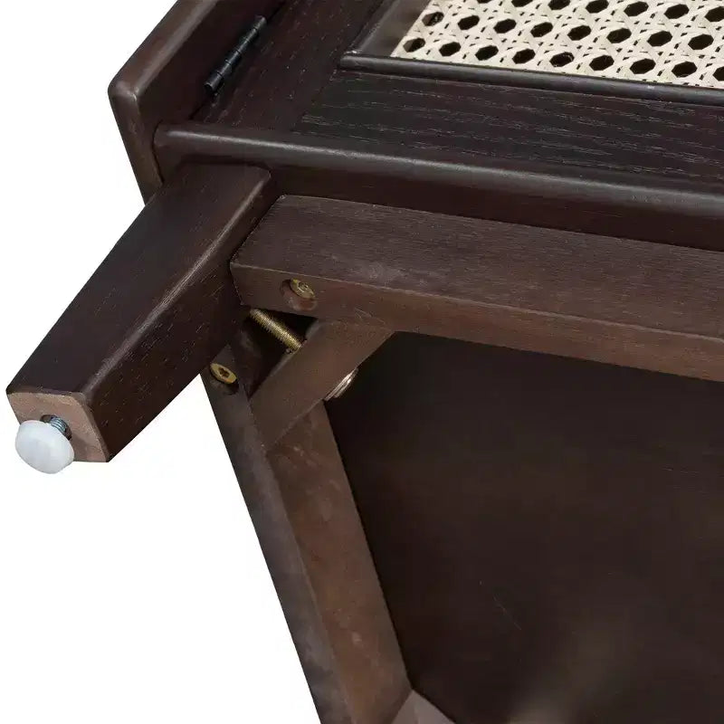 43" Rattan Entryway Bench with Storage and Cushion