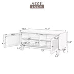 43" Rattan Entryway Bench with Storage and Cushion