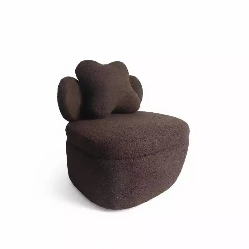 Teddy Bear Accent Chair, Fluffy Boucle Upholstered Cloud-Shaped Armchair, Cute Single Sofa for Bedroom or Living Room, Cozy Fluffy Chair