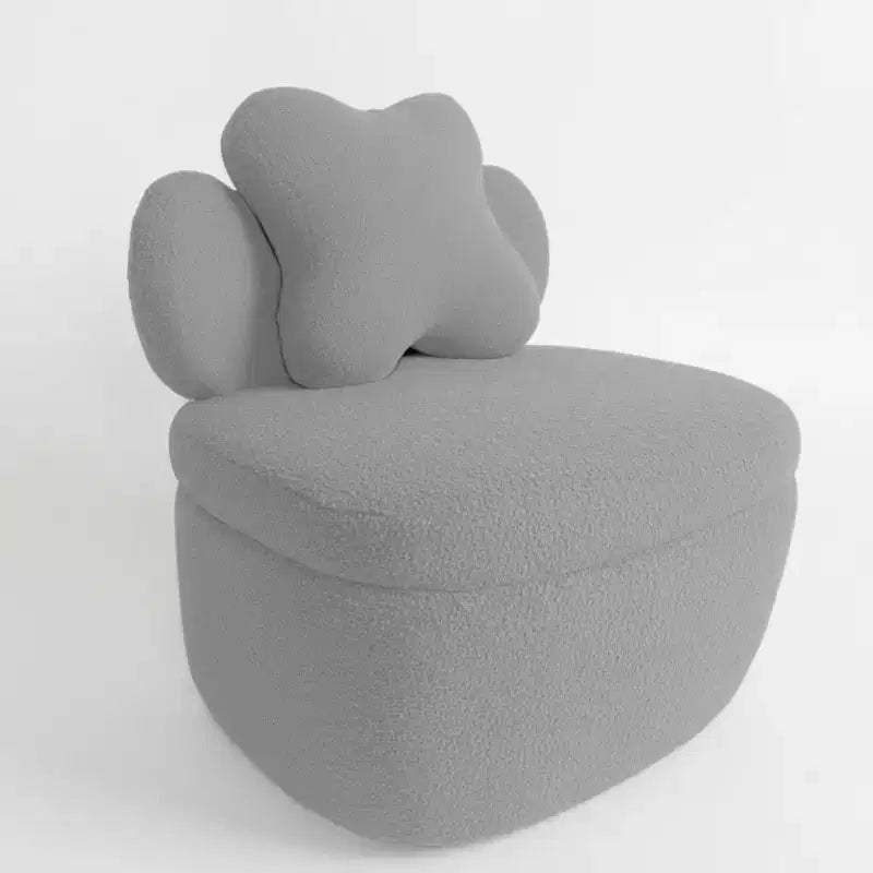 Teddy Bear Accent Chair, Fluffy Boucle Upholstered Cloud-Shaped Armchair, Cute Single Sofa for Bedroom or Living Room, Cozy Fluffy Chair