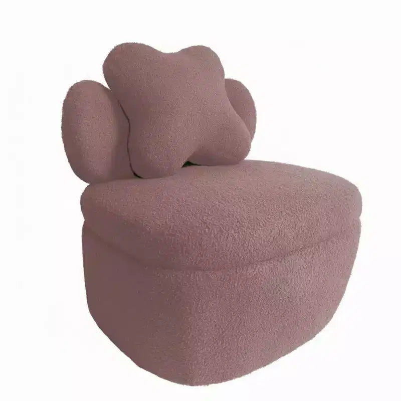 Teddy Bear Accent Chair, Fluffy Boucle Upholstered Cloud-Shaped Armchair, Cute Single Sofa for Bedroom or Living Room, Cozy Fluffy Chair