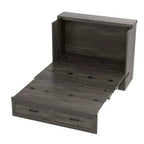 Full Size Murphy Bed Cabinet, Foldable Platform Bed Frame with Storage Drawer