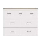 Full Size Murphy Bed Cabinet, Foldable Platform Bed Frame with Storage Drawer