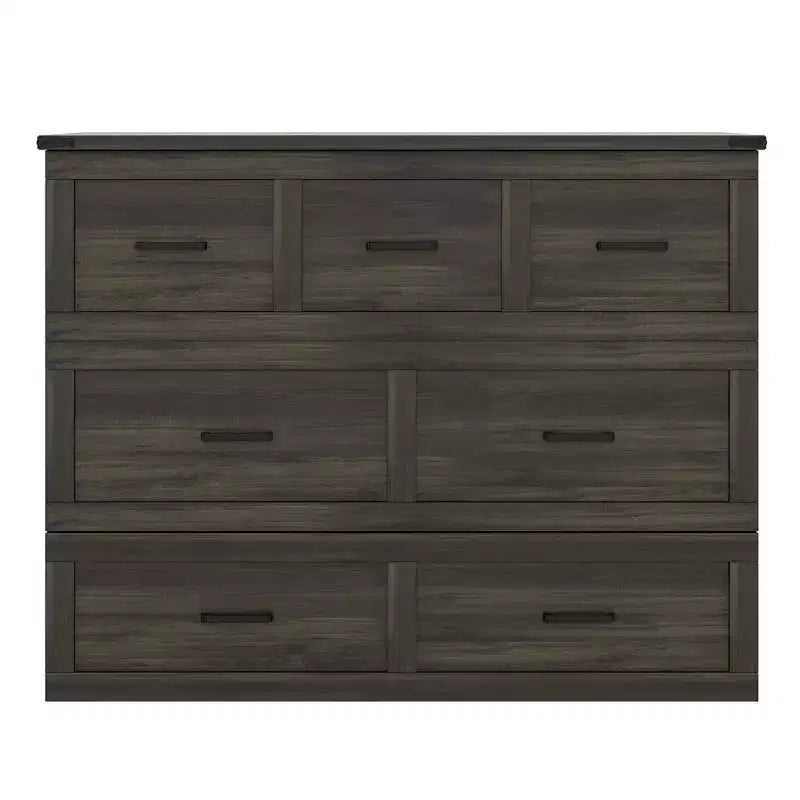 Full Size Murphy Bed Cabinet, Foldable Platform Bed Frame with Storage Drawer