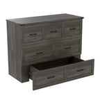 Full Size Murphy Bed Cabinet, Foldable Platform Bed Frame with Storage Drawer