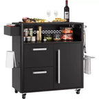 Outdoor Grill Cart with Storage, Mobile Kitchen Island with Stainless Steel Top, Locking Wheels for Food Prep and BBQ, 300 LB Capacity