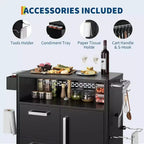 Outdoor Grill Cart with Storage, Mobile Kitchen Island with Stainless Steel Top, Locking Wheels for Food Prep and BBQ, 300 LB Capacity