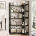 COZONY Tall Corner Bookshelf, L-Shaped 5/7 Tier Bookcase with Metal Frame, Space-Saving Design