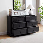 6 Drawer Wood Chest of Drawers with Storage, Tall Nightstand, Side End Table, Free-Standing Storage Cabinet for Bedroom