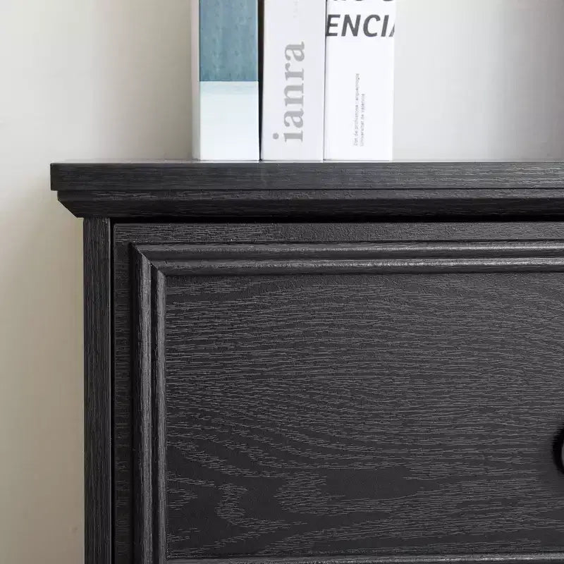 6 Drawer Wood Chest of Drawers with Storage, Tall Nightstand, Side End Table, Free-Standing Storage Cabinet for Bedroom