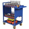COZONY BT40 CNC Tool Storage Cart, 35-Capacity Mobile Tool Holder Organizer with Wheels & Drawers, Heavy-Duty Steel Cart for Machine Shop, Workshop