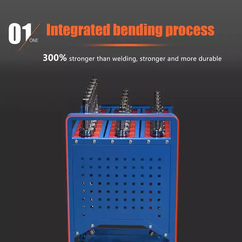 35-Slot CNC Tool Storage Cart with Wheels & Drawers, Heavy-Duty Steel Mobile Organizer for Machine Shop & Workshop