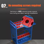 35-Slot CNC Tool Storage Cart with Wheels & Drawers, Heavy-Duty Steel Mobile Organizer for Machine Shop & Workshop