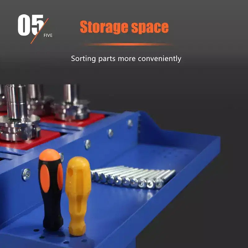 35-Slot CNC Tool Storage Cart with Wheels & Drawers, Heavy-Duty Steel Mobile Organizer for Machine Shop & Workshop