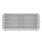 White Shoe Bench with Grey Padded Top - 2-Tier Entryway Storage Bench